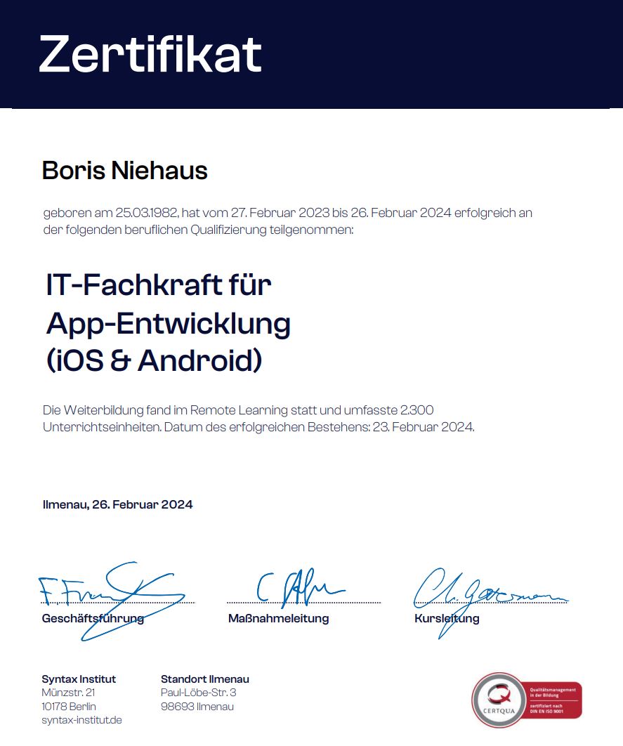 App Development Certificate