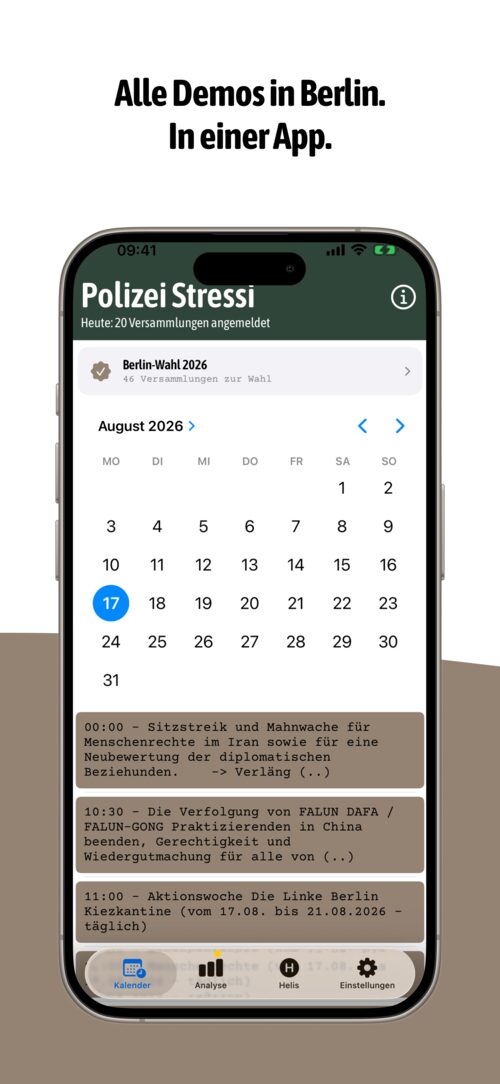 Polizei Stressi Screenshot - Kalender